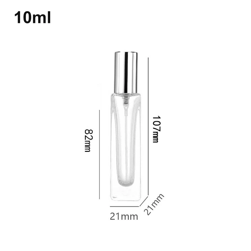 10ml Slim Square Silver-Cap Perfume Bottle