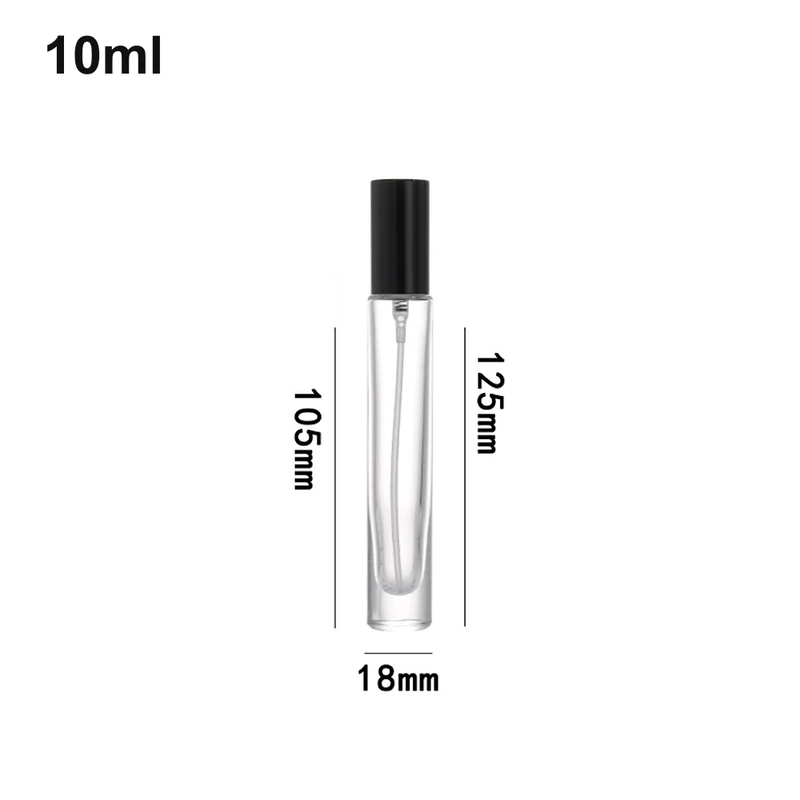 10ml Extra-Slim Black-Cap Perfume Bottle