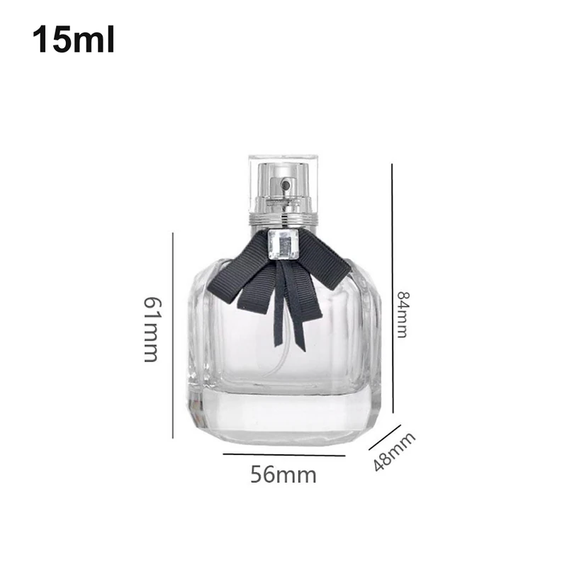 15ml Ribbon-Detailed Round Perfume Bottle with dimensions