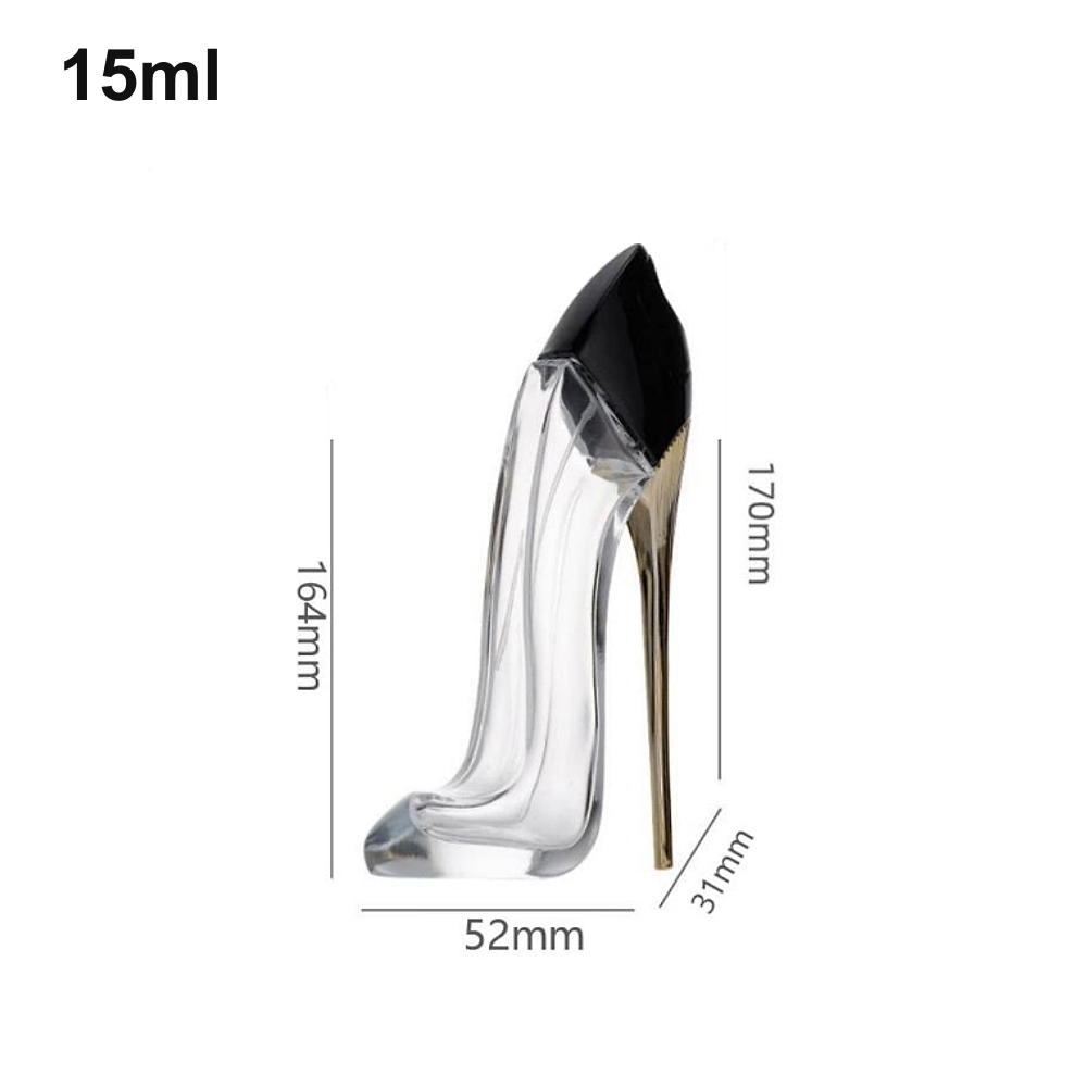 15ml Clear High-Heel Sculptural Perfume Bottle with dimensions