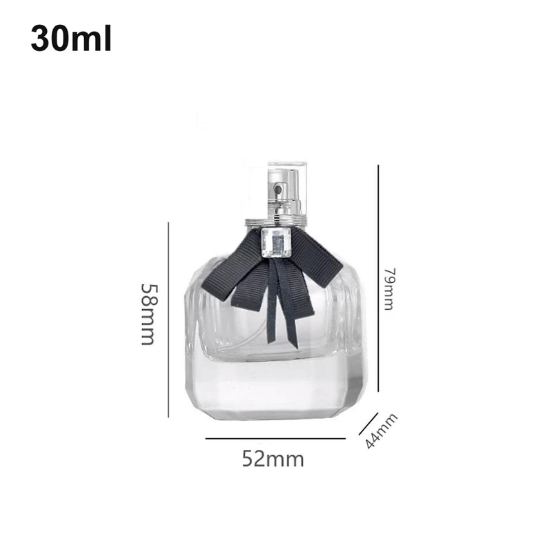 30ml Ribbon-Detailed Round Perfume Bottle with dimensions