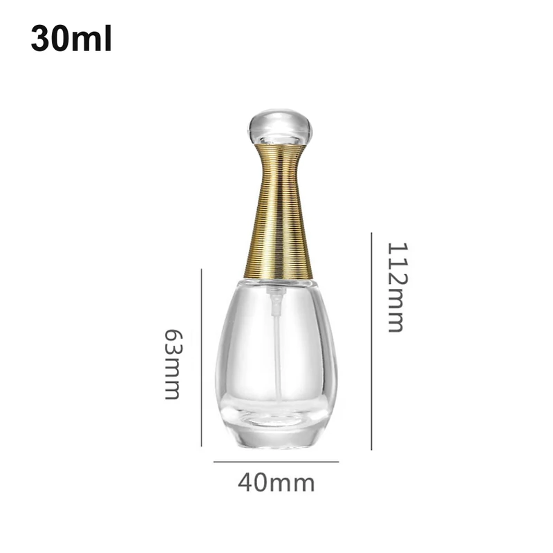 30ml Teardrop Perfume Bottle with dimensions
