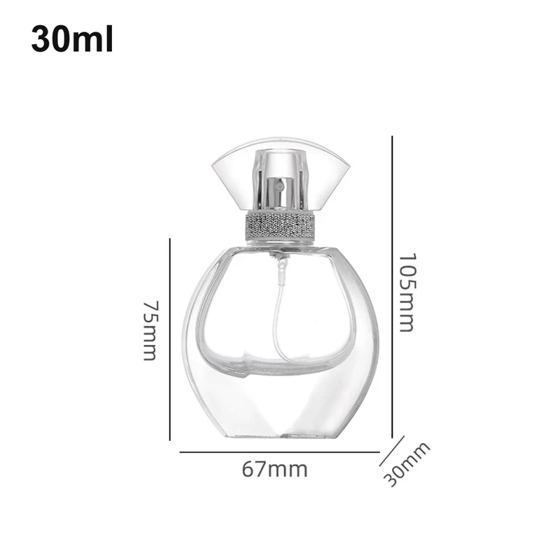 30ml Sculptural Round Perfume Bottle with dimensions