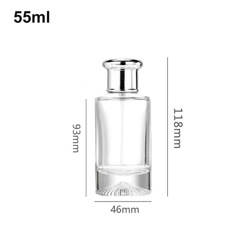 55ml Cylinder Silver-Cap Perfume Bottle