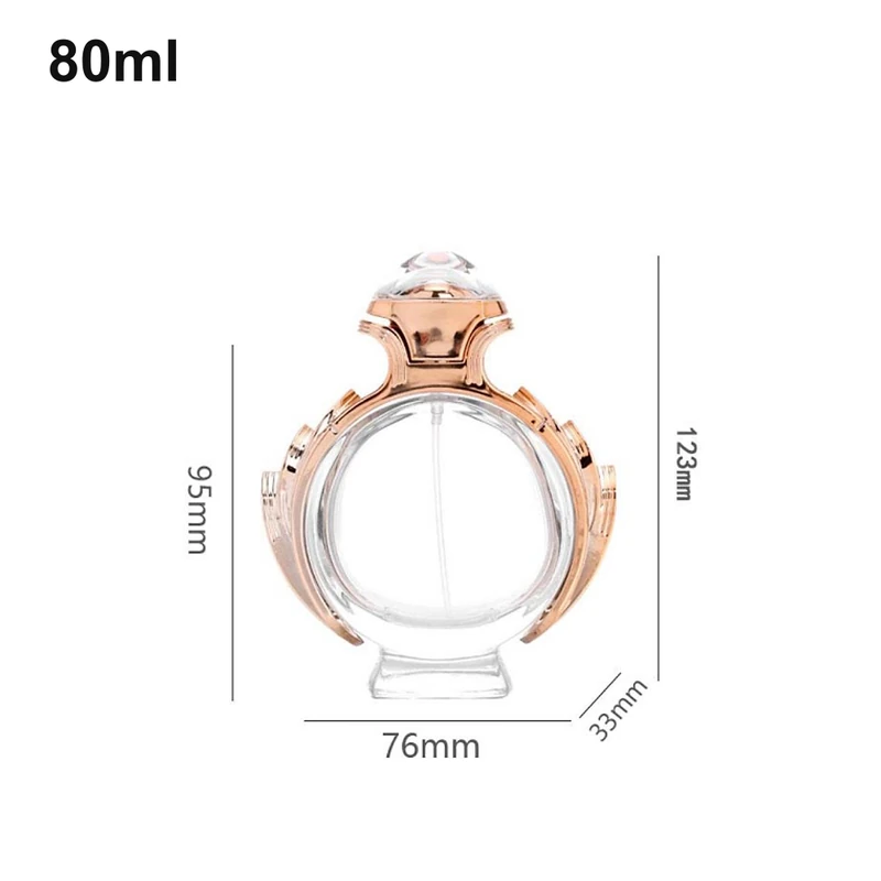 80ml ring-shaped, clear top perfume bottle (LUR-0801) with source dimension markings