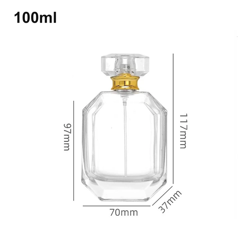 100ml Faceted Crystal-Cap Perfume Bottle