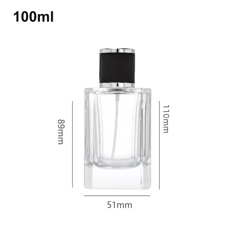 100ml Faceted Cylinder Black-Cap Perfume Bottle