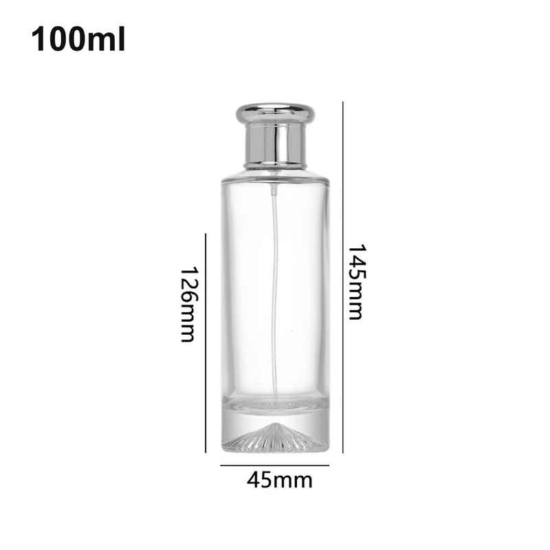 100ml Tall Pedestal-Cap Cylinder Perfume Bottle
