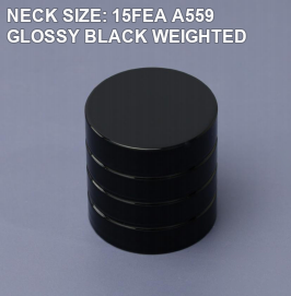 A559 15FEA glossy black weighted perfume bottle cap