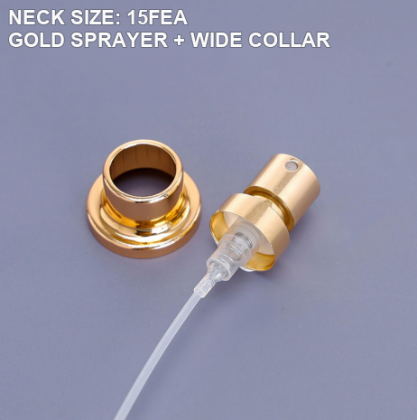 15FEA gold perfume sprayer with wide collar