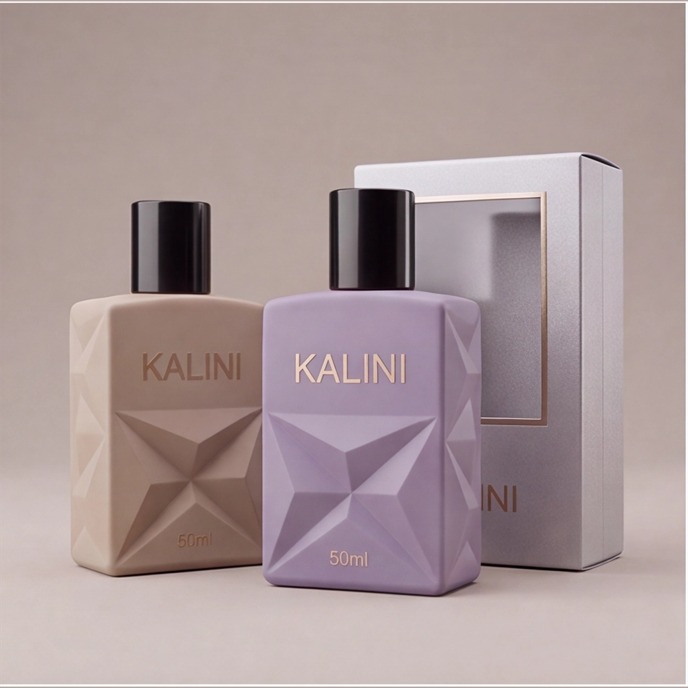 Private-label 50ml perfume bottles with a window carton packaging reference